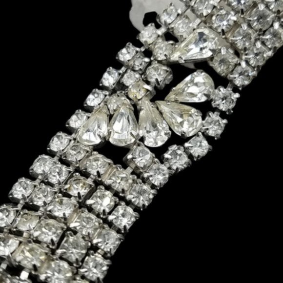 Vintage Kramer Hollywood Glam Rhinestone Bracelet - Picture 2 of 6